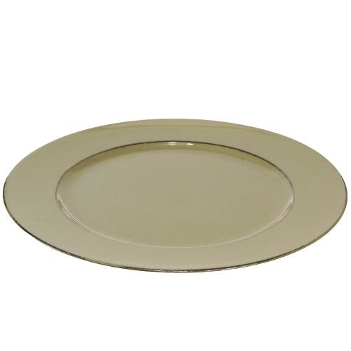 položky Dekoratívny tanier zelený plastový tanier vintage machovo zelený hnedý Ø33cm