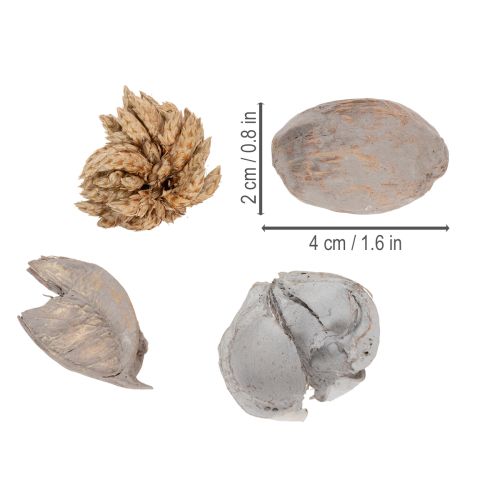 položky Dekorácia stola s potpourri a orechmi pre prirodzenú letnú atmosféru