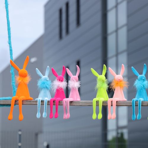 položky Veľkonočná dekorácia, polička v tvare králika, ideálna ako pôvabná jarná dekorácia na stôl, 27 cm, 2 kusy