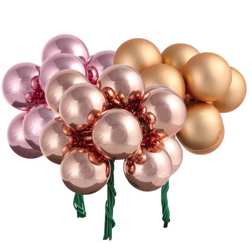 položky Zrkadlové bobule vianočné sklo marhuľová ružová Ø25mm 140 ks