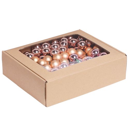 položky Zrkadlové bobule vianočné sklo marhuľová ružová Ø25mm 140 ks