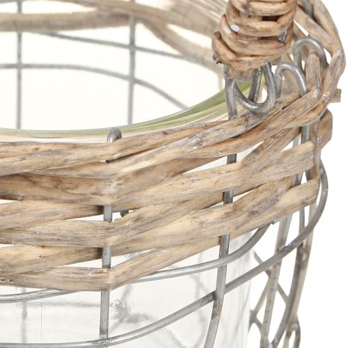 položky Lampiónová závesná dekorácia kovová sklenená vŕba Ø13cm V12cm 2ks