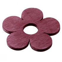 položky Bodová dekorácia drevené kvety dekorácia na stôl ružová fialová biela Ø4cm 72ks
