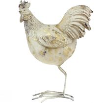 položky Dekoratívne kurčatá Biele zlato Kohút sliepka Vintage L13cm 2ks