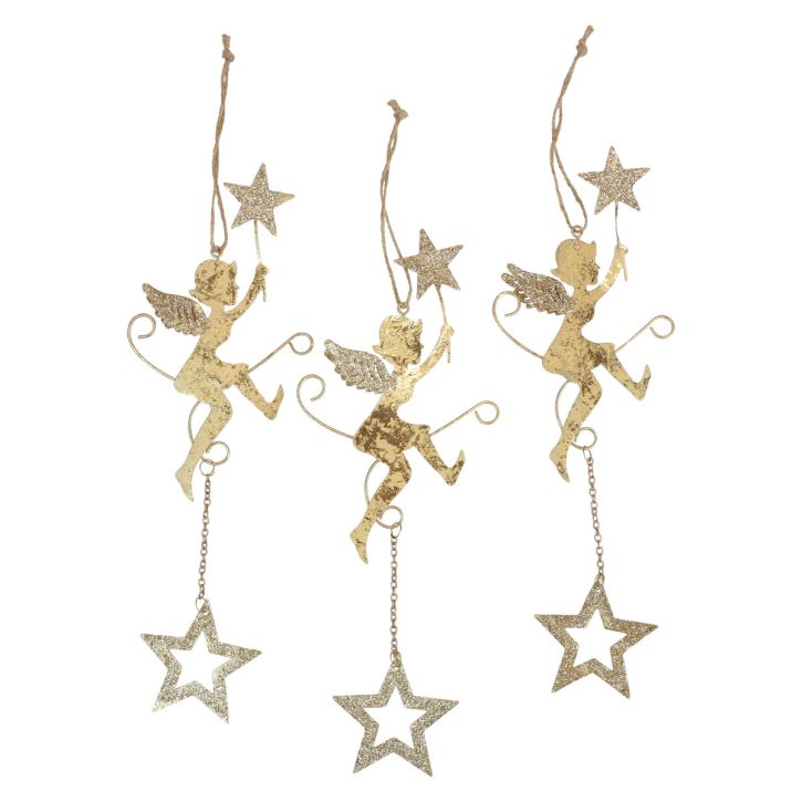 položky Anjelský prívesok hviezda Vianočná dekorácia na zavesenie V28cm 3ks