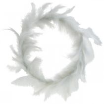 položky Veniec z peria biely Ø25cm Veľkonočná dekorácia Deko veniec z pravého peria 2ks