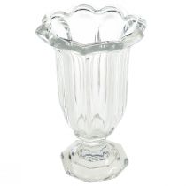 položky Sklenená váza s nohou sklenená váza na kvety Ø13,5cm V22cm
