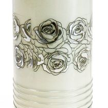 položky Náhrobné sviečky ruže biele smútočné svetlo Ø7cm V23,5cm 130h 2ks