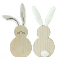 položky Drevený zajačik s pohyblivými ušami hnedo biely 11,5×27cm 2ks