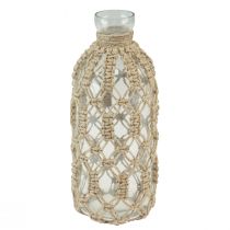 položky Macrame fľaša sklenená dekoratívna váza prírodná juta Ø10,5cm V26cm