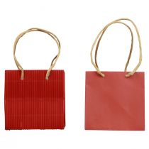 položky Papierové tašky červené s rúčkou darčekové tašky 10,5×10,5cm 8ks