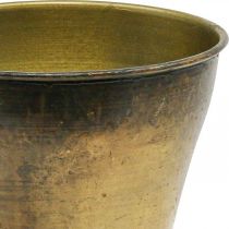 položky Vintage kvetináč kovová miska váza mosadz Ø14cm H17cm