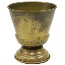 Vintage kvetináč kovová šálka váza mosadz Ø11,5 cm V13,5 cm
