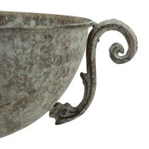 položky Miska na pohár dekoračná miska kovová hnedá biela starožitná Ø20,5cm
