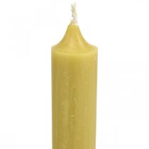 položky Rustikálne sviečky vysoké palicové sviečky jednofarebné žlté 350/28mm 4 kusy