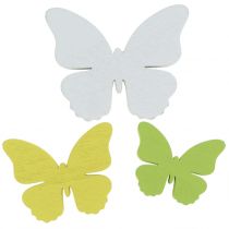 položky Drevený motýlik biely/žltý/zelený 3cm - 5cm 48p