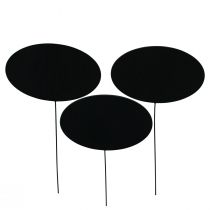 položky Dekoračná tabuľa čierne oválne ozdobné zátky drevo 10×6cm 12ks