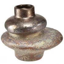 položky Dekoračná váza keramická dekoratívna váza metalického vzhľadu 19×18×16cm