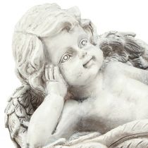 položky Anjel ležiaca ozdobná postava dekorácia hrobu šedá polyresin 22cm