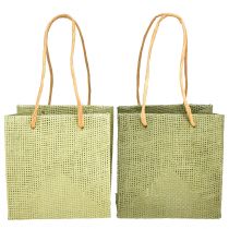 položky Darčekové tašky s rúčkou papierová fólia zelená 10,5cm 12 ks
