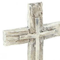 položky Náhrobná výzdoba kríž rustikálny sivobiely polyresin 12×7cm 6ks