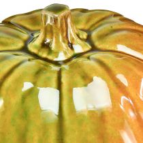 položky Dekoratívna keramická tekvica v žiarivo zelených tónoch - 17,5 cm - ideálna na jesennú dekoráciu stola
