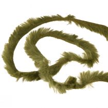 položky Šnúrka z umelej kožušiny zelená - nadýchaná ozdobná šnúra 50g 30m