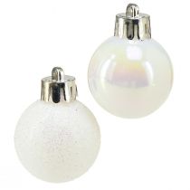 položky Vianočné gule perleť biele plastové Ø3cm 14ks