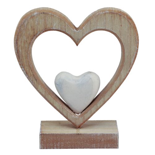Dekoračné srdce drevená dekorácia stojan stolová dekorácia vintage V17,5cm