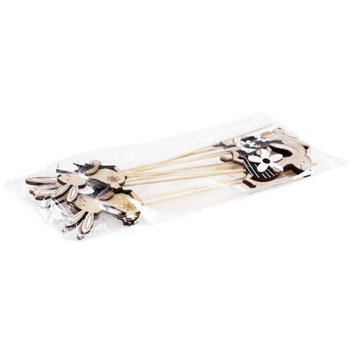 položky Kvetinová zátka Veľkonočný zajačik čierny biely prírodný V9cm 12 ks