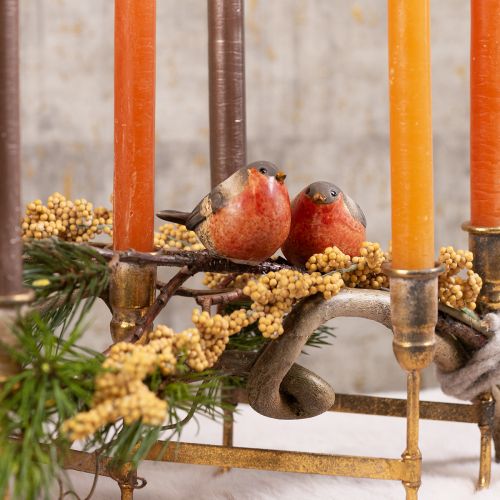 Keramické figúrky Robin – červené a prírodné odtiene, 5,4 cm – ideálne pre záhradu a domov – balenie 4 kusov