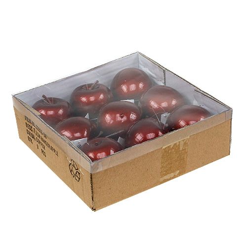 Floristik24 Jablko na zavesenie Ø7,5cm medené, lesklé 9ks