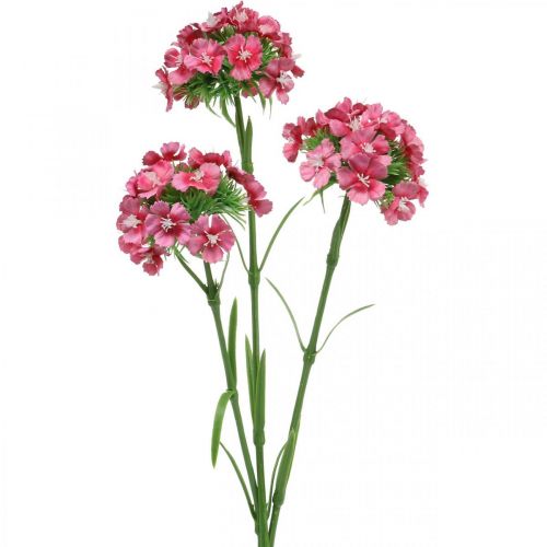 Artificial Sweet William Pink umelé kvety karafiáty 55 cm zväzok 3 ks