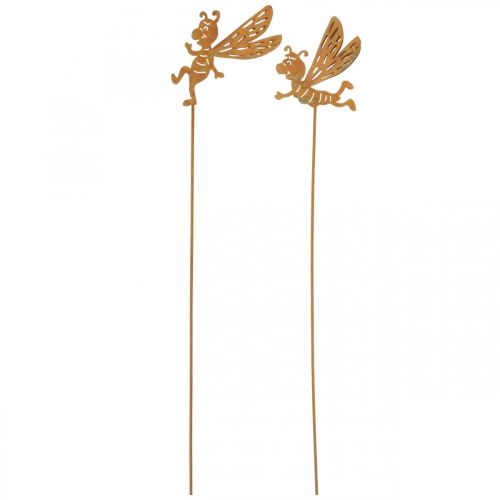 položky Kvetinová zátka včielka, hrdzavá dekorácia, ozdobná zátka patina L31/32cm 6ks