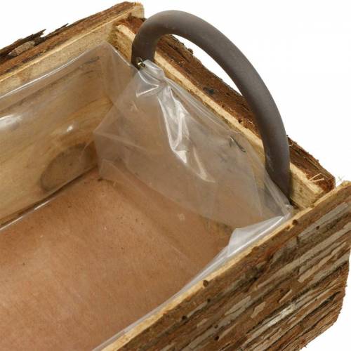 Floristik24 Kvetináč, drevený box s kôrou, kvetináč s ušami 38 cm