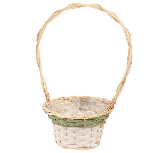 položky Rukoväť košíka na kvety Prírodná Zelená Sivá Biela Ø18–26 cm Sada 3 ks