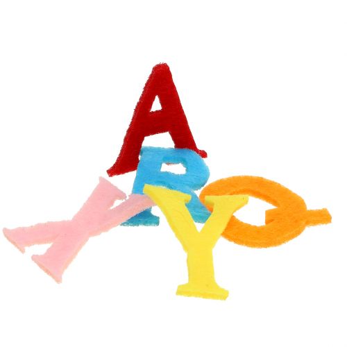 Floristik24 Plstené písmená rôznych farieb 2,5cm - 3cm 150p