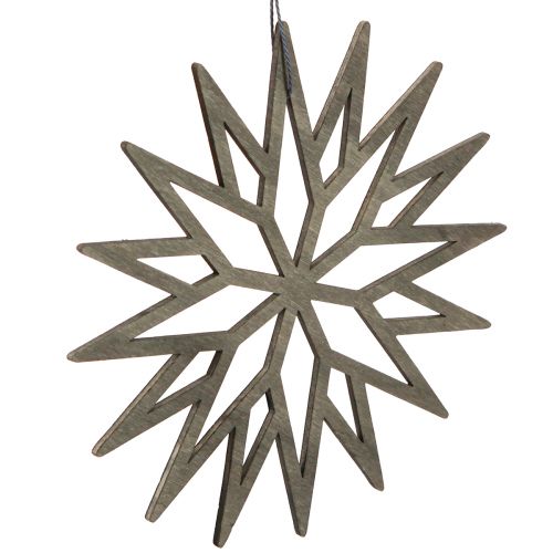 Floristik24 Vianočný stromček dekorácia snehové vločky dekorácia drevo zelená 15cm 8 ks