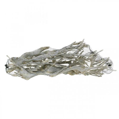 Floristik24 Currybusch ozdobné konáriky, vianočná dekorácia, advent, prírodná dekorácia Zlatá, praná biela L25–30cm 500g