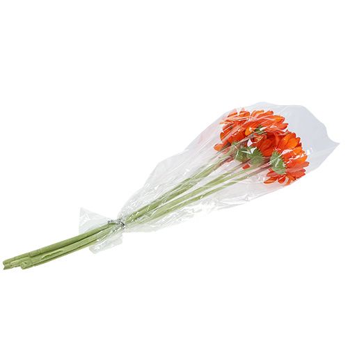 Floristik24 Deco gerbera oranžová Ø10cm L53cm 6ks