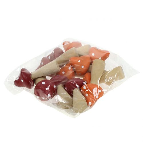 Floristik24 Deko huby červené, oranžové 5,5cm 12ks