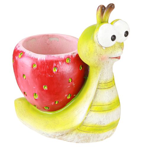 položky Dekoratívny kvetináč slimák jahoda keramický zelenočervený 15,5 cm