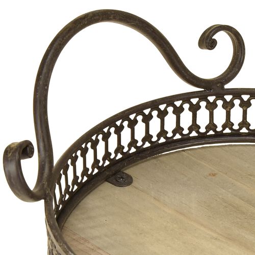 položky Dekoratívny podnos oválny 23cm x 17,5cm x 7,5cm hnedý