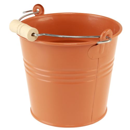 Floristik24 Ozdobné vedierko kovový kvetináč oranžovohnedý Ø16cm H14,5cm 1,6L