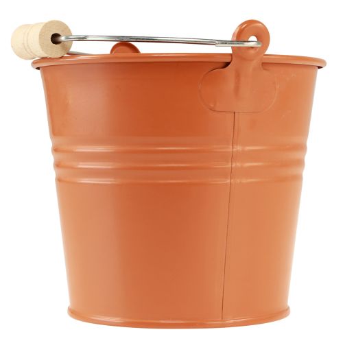 položky Ozdobné vedierko kovový kvetináč oranžovohnedý Ø16cm H14,5cm 1,6L