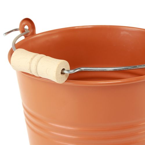 položky Ozdobné vedierko kovový kvetináč oranžovohnedý Ø16cm H14,5cm 1,6L