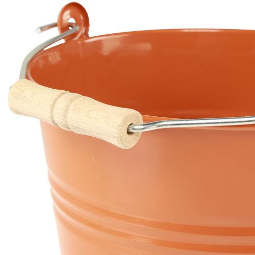 položky Dekoračný vedro kovový kvetináč oranžovohnedý Ø22cm V21,5cm 6L