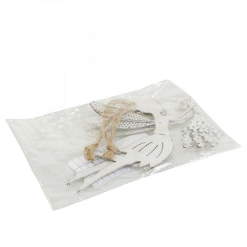 položky Dekoračná víla dekorácia na okno jarný kovový biely škriatok 15×10cm 2 ks