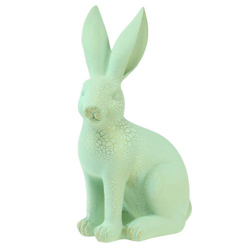 položky Dekoračný králik sediaci zelený pastelový zlatý craquelure vintage 23,5cm