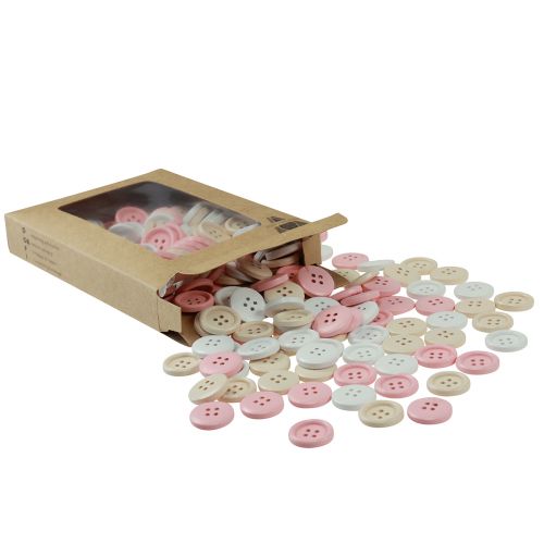 položky Ozdobné gombíky na remeselné drevo Ø2cm krémovo ružové biele 210ks